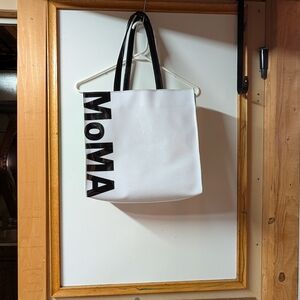MOMA White & Black Vinyl Logo Tote Bag